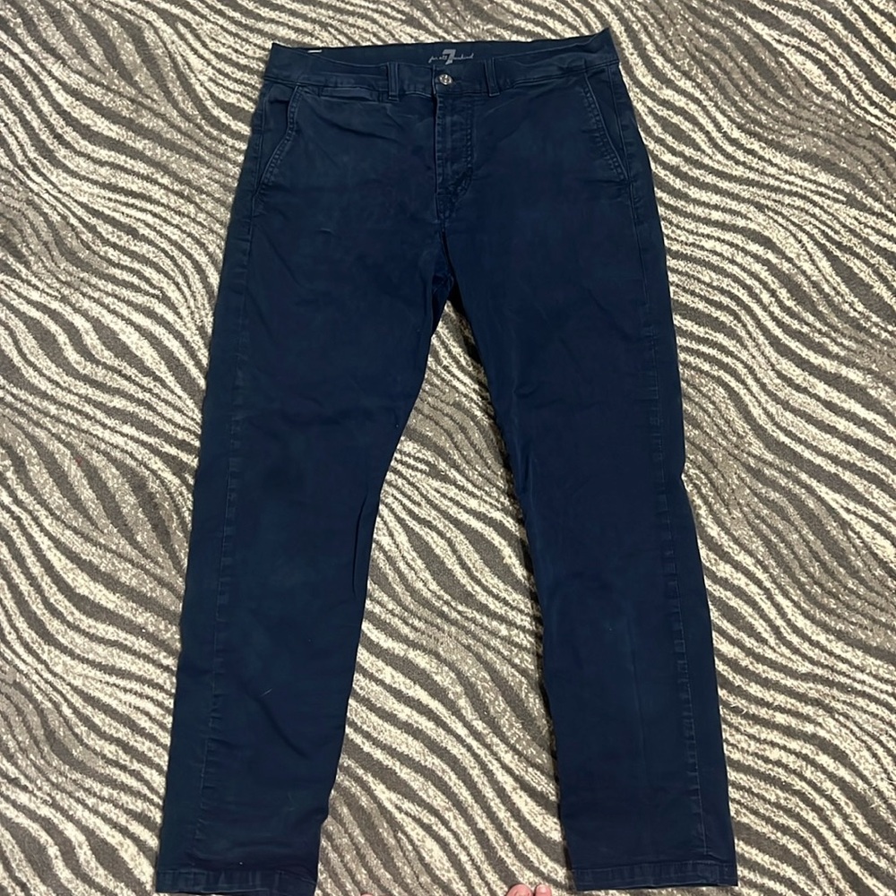 7 for all mankind navy chinos with 4 pockets